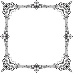 Border Vintage Ornament Floral Wedding Simple