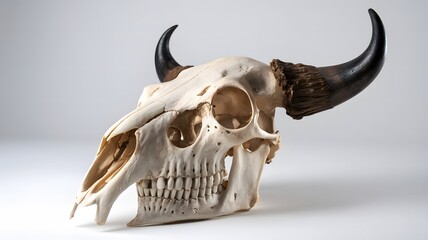 Bone Structure of a Bison Skull Captured in an Incredibly Sharp and Detailed Close-Up
