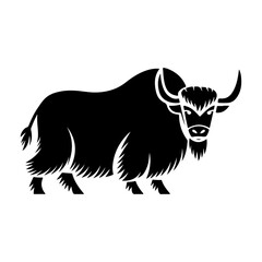Yak Silhouette Logo – Black and Gray Minimalist Wildlife Art
