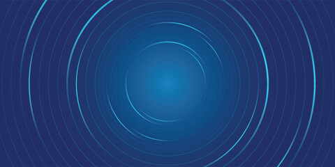 Dark blue abstract vector background with bright and elegant glowing circle lines stacked together, 3D cover of business presentation banner or night party.