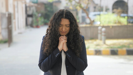 Indian Businesswoman Praying