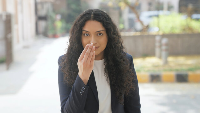 Indian Businesswoman Greeting Adab