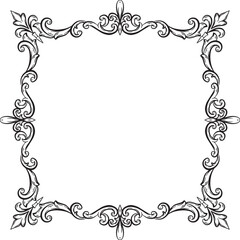 Border Vintage Ornament Floral Wedding Simple