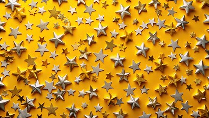 Yellow background showcases drone's golden and silver stars.