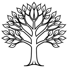 Obraz premium Minimalist Tree of Life Vector Line Art