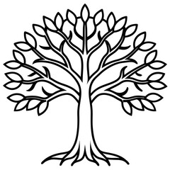 Minimalist Tree of Life Vector Line Art