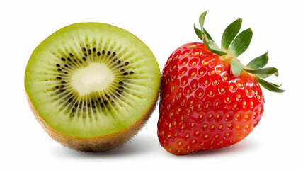 Fresh kiwi and strawberry slices with a vibrant tropical touch