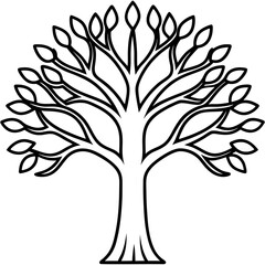 Obraz premium Minimalist Tree of Life Vector Line Art