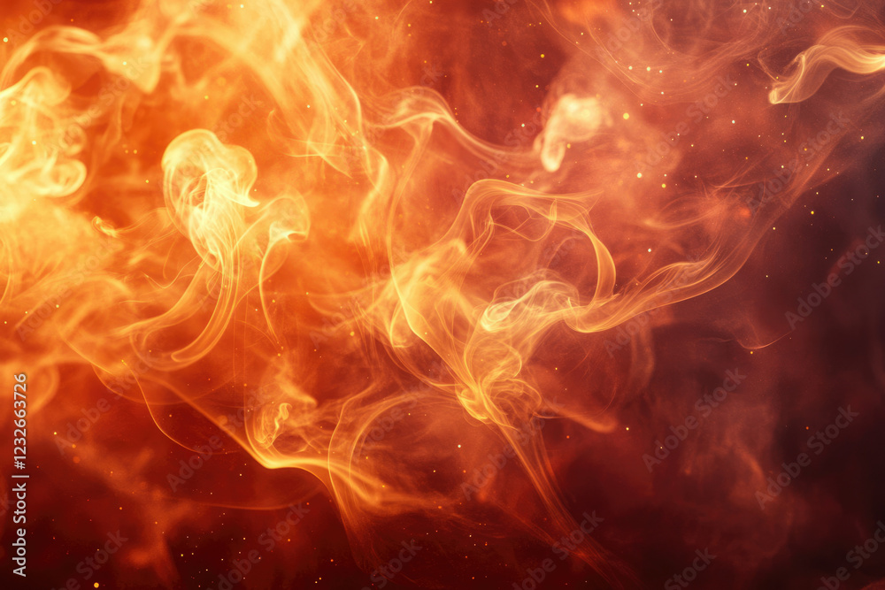 Aufkleber abstract fiery smoke swirls with glowing embers, creating a dramatic and intense visual.