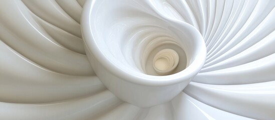 White swirl abstract, vortex background, 3D render, design element