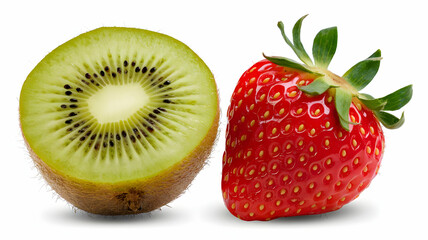 Fresh kiwi and strawberry slices with a vibrant tropical touch