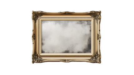 antique gold frame, a photo frame with a modern minimalist design on a transparent background – 