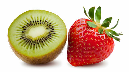 Fresh kiwi and strawberry slices with a vibrant tropical touch
