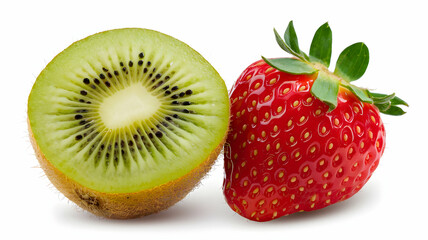 Fresh kiwi and strawberry slices with a vibrant tropical touch
