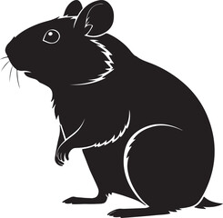Hamster silhouette vector illustration on white background