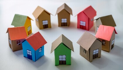 종이로 정교하게 접힌 아늑한 작은 집들이 둥근 원을 이루고 있다