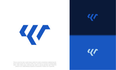 Fototapeta premium Initials W logo design. Initial Letter Logo. Innovative high tech logo template. 