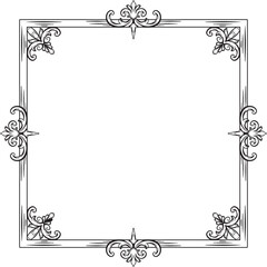 Border Vintage Ornament Floral Wedding Simple