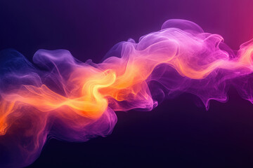 Obraz premium Abstract art of swirling orange and purple smoke, creating a dynamic and ethereal visual effect.