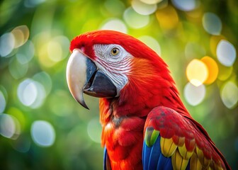 Obraz premium Lincoln Zoo's scarlet macaw, a minimalist view.