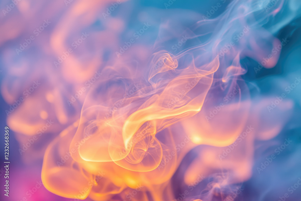 Aufkleber Abstract image of colorful smoke swirling and flowing, creating a dreamy, ethereal atmosphere.