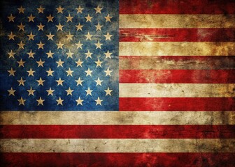 Fototapeta premium Grunge US flag, artistic thirds, abstract design shot.