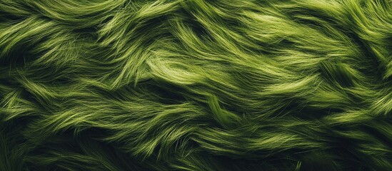 Obraz premium Olive green faux fur texture; close-up studio shot; dark background; fabric design