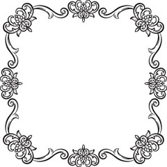 Border Vintage Ornament Floral Wedding Simple