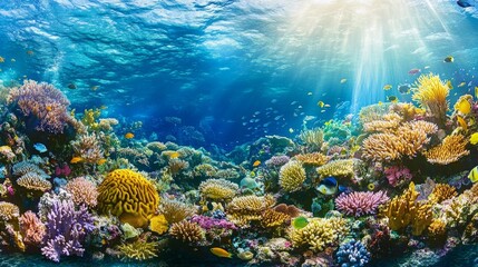 Fototapeta premium coral reef and diver