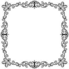 Border Vintage Ornament Floral Wedding Simple