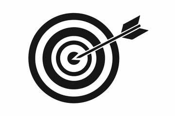 bullseye arrow black icon vector isolated on a white background. Target Arrow Icon Vector