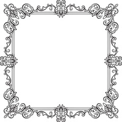 Border Vintage Ornament Floral Wedding Simple