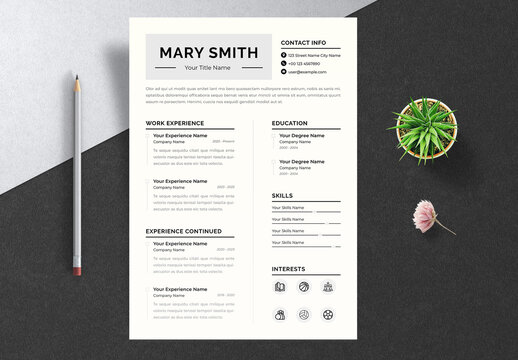 Clean Resume Template Layout