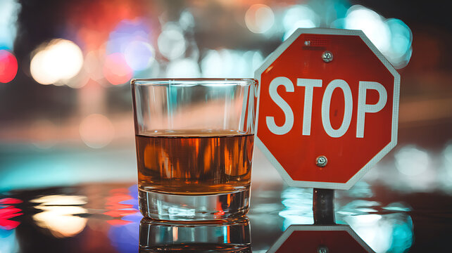 Don't Drink and Drive: A Shot of Whiskey and a Stop Sign