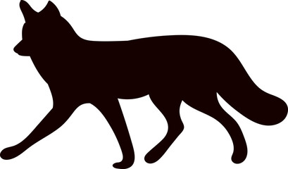 fox walking silhouette on white background vector