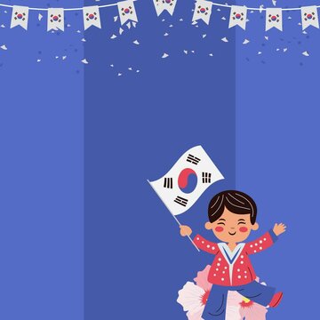 Korean March 1st Festival Movement Square Animated Background