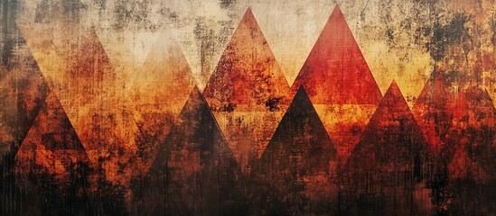 Fototapeta premium Abstract fiery triangles textured background