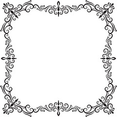 Border Vintage Ornament Floral Wedding Simple