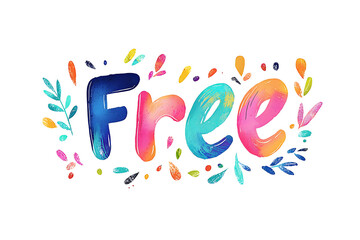 Colorful artistic text illustration of the word Free