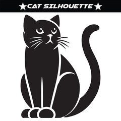 Cat silhouette isolated on a white background, eps 10