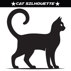 Cat silhouette isolated on a white background, eps 10