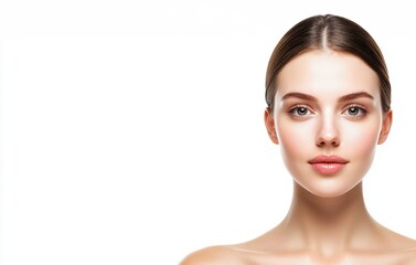 Fototapeta premium Promoting natural skincare young woman's portrait close-up shot healthy environment beauty and health advertising