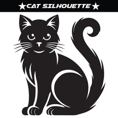 Cat silhouette isolated on a white background, eps 10