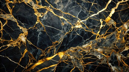 AI-rendered black marble wallpaper, accented with gold and white.