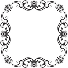 Border Vintage Ornament Floral Wedding Simple