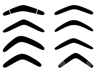 BOOMERANG SILHOUETTE ON WHITE BACKGROUND