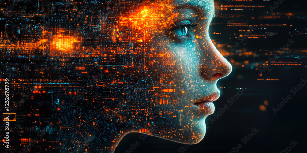 Poster ai-driven habit formation visualization with data and progress tracking interface