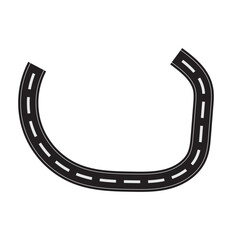 Horizontal asphalt road template. Winding road vector illustration. Seamless highway marking Isolated on background. Winding road. Traveling along a curved highway. Background of the road
