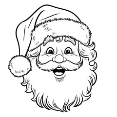 funny santa-claus coloring page line art 