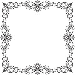 Border Vintage Ornament Floral Wedding Simple